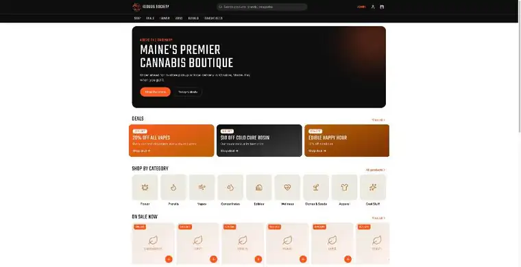 Specialty retail online store home page
